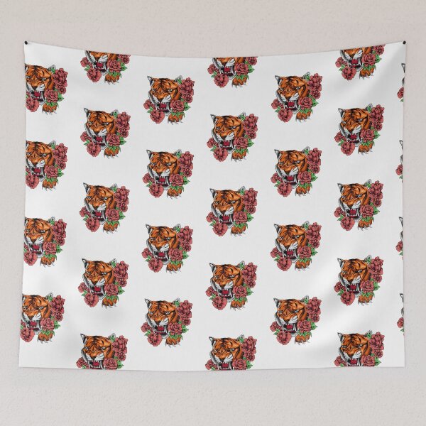 Item preview, Tiger Head With Roses  designed and sold by AchraffPrint.