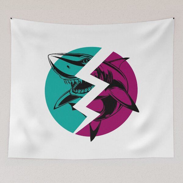 Item preview, Electric Shark Synthwave Circle Artwork designed and sold by EichStore.