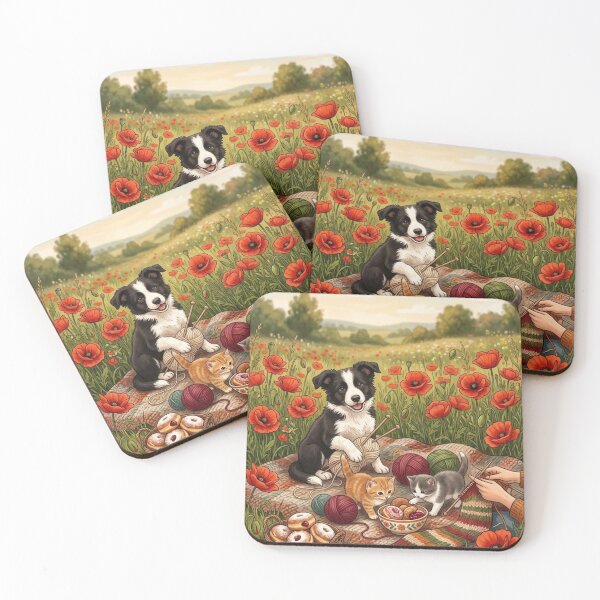 Item preview, Border collie and kitty designed and sold by ArtStyleTetka.