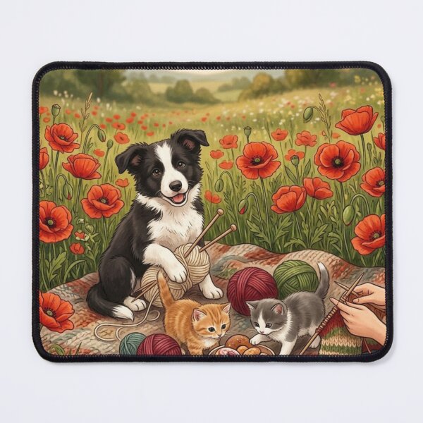 Item preview, Border collie and kitty designed and sold by ArtStyleTetka.