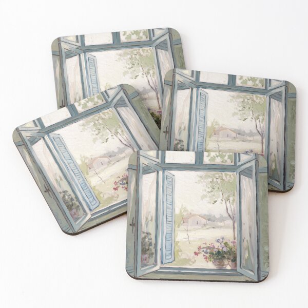 Item preview, Open French Window with Countryside View | Provence Wall Art designed and sold by CARRAANN.
