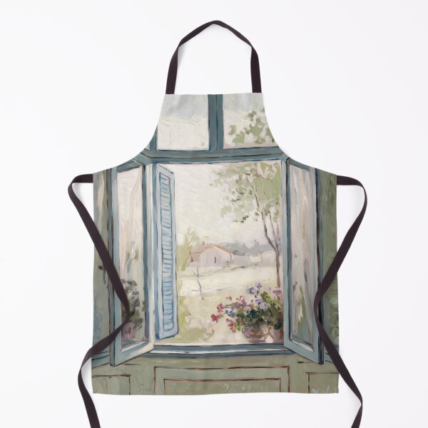 Item preview, Open French Window with Countryside View | Provence Wall Art designed and sold by CARRAANN.