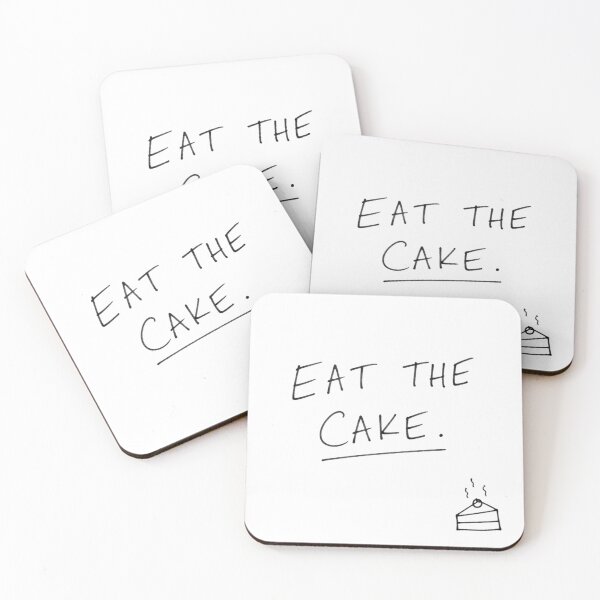 Item preview, Eat The Cake Hand Drawn Funny Note Aesthetic Print designed and sold by Notecrea.