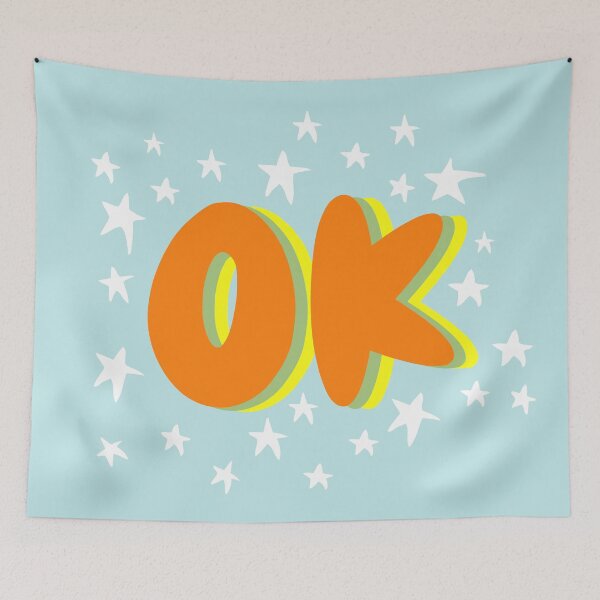 Item preview, Retro Groovy Stars OK Lettering designed and sold by nineFlorals.