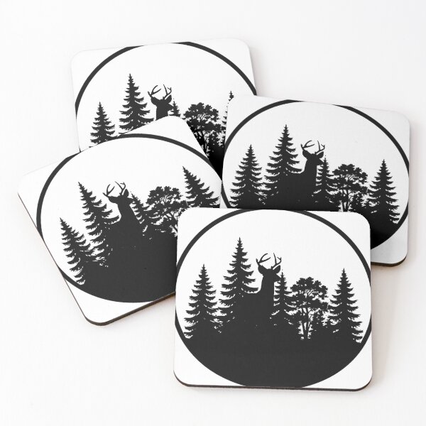 Item preview, Minimalist Forest Deer Silhouette Retro Nature Outdoors designed and sold by RamboP2WS.