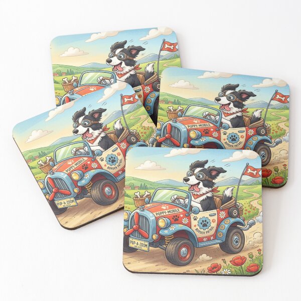 Item preview, Border Collie dog in the car designed and sold by ArtStyleTetka.