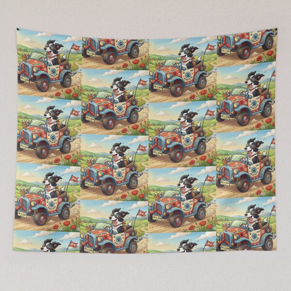 Item preview, Border Collie dog in the car designed and sold by ArtStyleTetka.