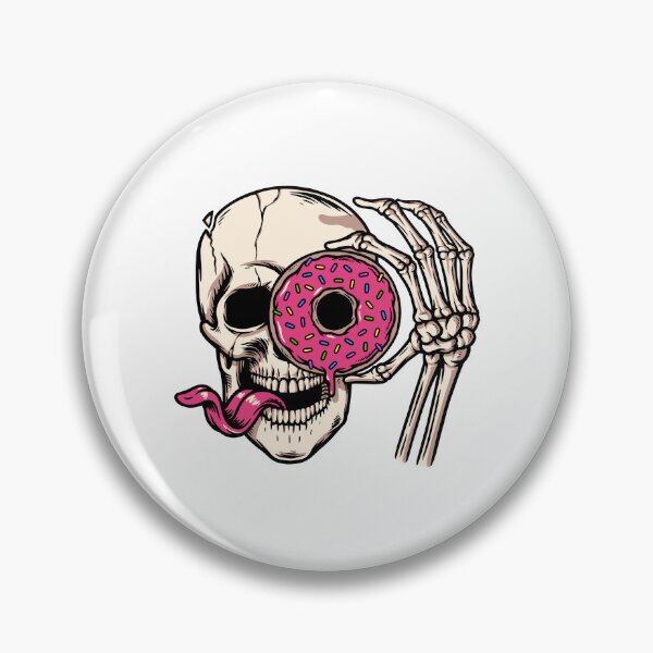 Item preview, Funny Skeleton Holding Pink Donut designed and sold by AchraffPrint.