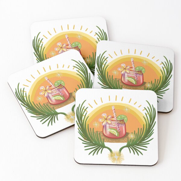 Item preview, Summer Citrus Cocktail Tropical Palm Illustration designed and sold by FaliushART.