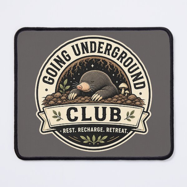 Item preview, Going Underground Club Mole Hoodie - Cosy Introvert Humour Retreat Badge Design designed and sold by Halejo68.