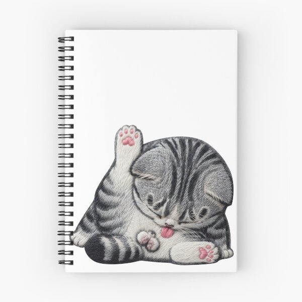 Item preview, Chibi Cat "Licking" Embroidery designed and sold by LiuTiuuu.