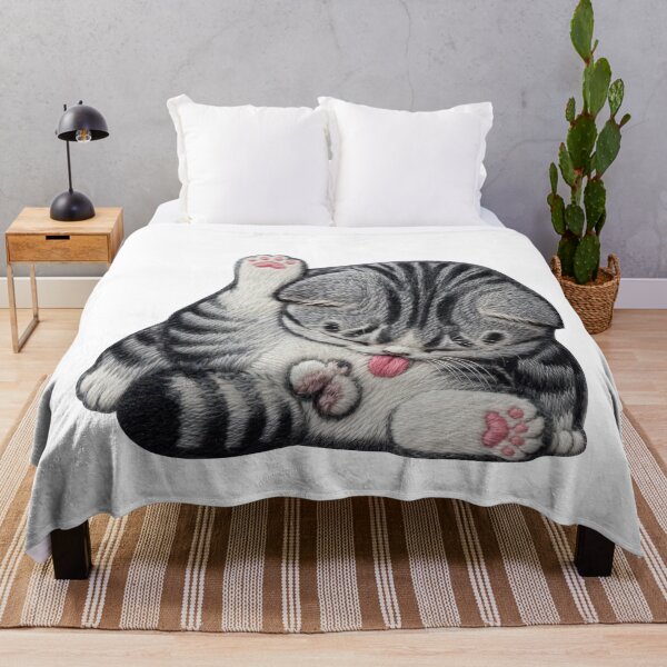 Item preview, Chibi Cat "Licking" Embroidery designed and sold by LiuTiuuu.