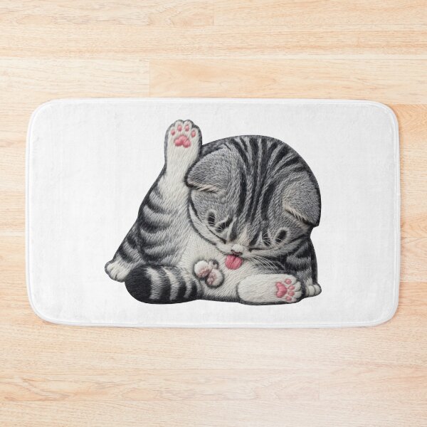 Item preview, Chibi Cat "Licking" Embroidery designed and sold by LiuTiuuu.