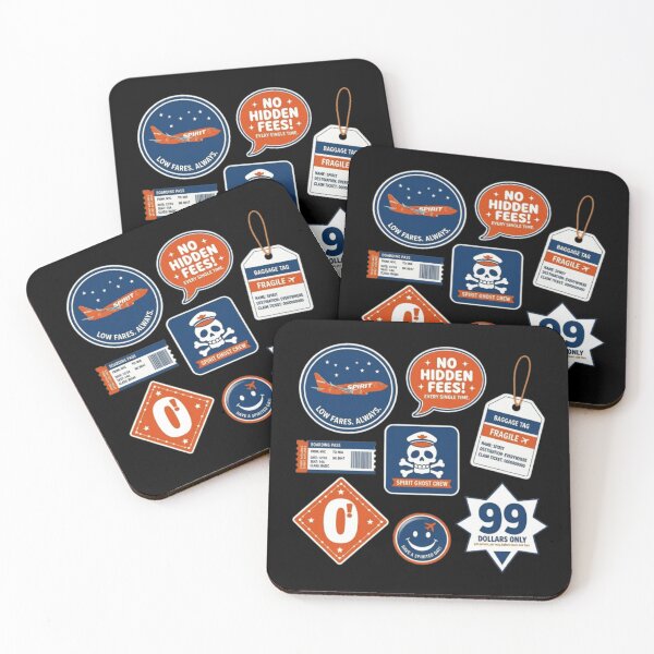 Item preview, Spirit Airlines Orange & Navy Sticker Pack | No Hidden Fees | Spirit Ghost Crew | Low Fares Always | Funny Aviation Humor Decal Bundle designed and sold by Yasmine Mohammed.