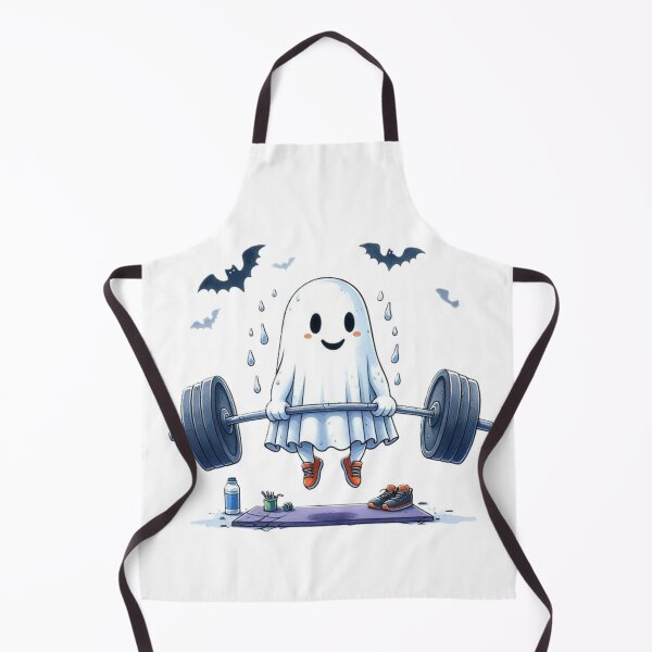 Item preview, Cute Ghost Weightlifting at the Gym designed and sold by BlackBoneArt.