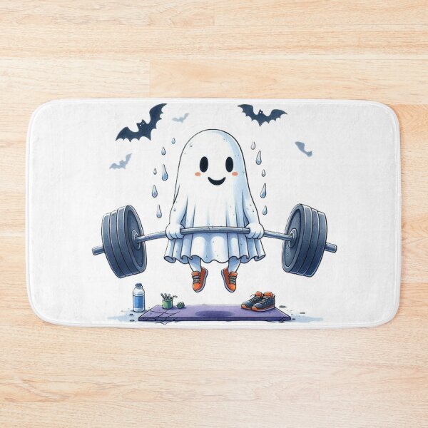 Item preview, Cute Ghost Weightlifting at the Gym designed and sold by BlackBoneArt.