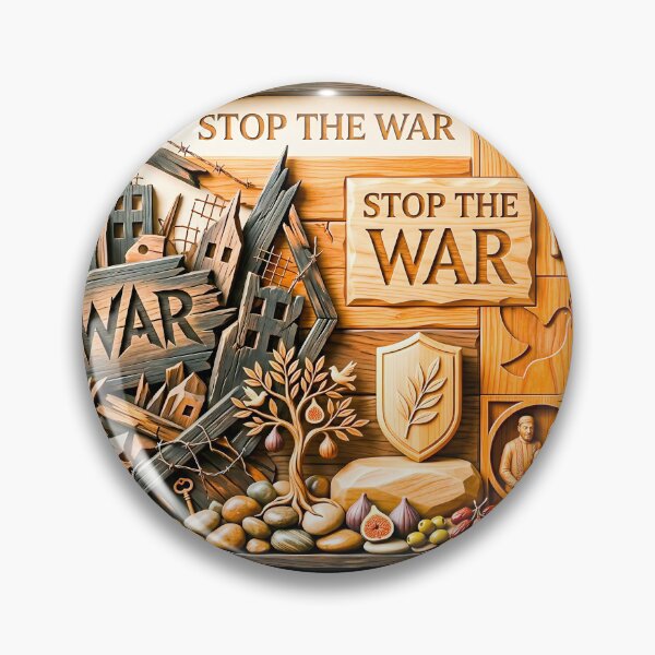 Item preview, Stop The War - 3D Wood Carving Peace & Unity Design designed and sold by AbulailArt.
