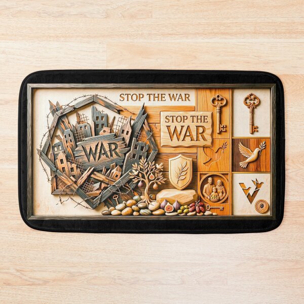 Item preview, Stop The War - 3D Wood Carving Peace & Unity Design designed and sold by AbulailArt.