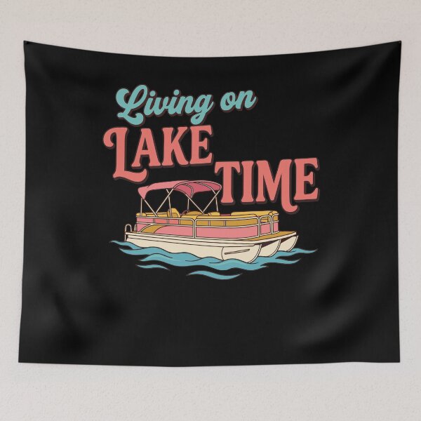 Item preview, Retro Pontoon Boat Living On Lake Time designed and sold by KroghDs.