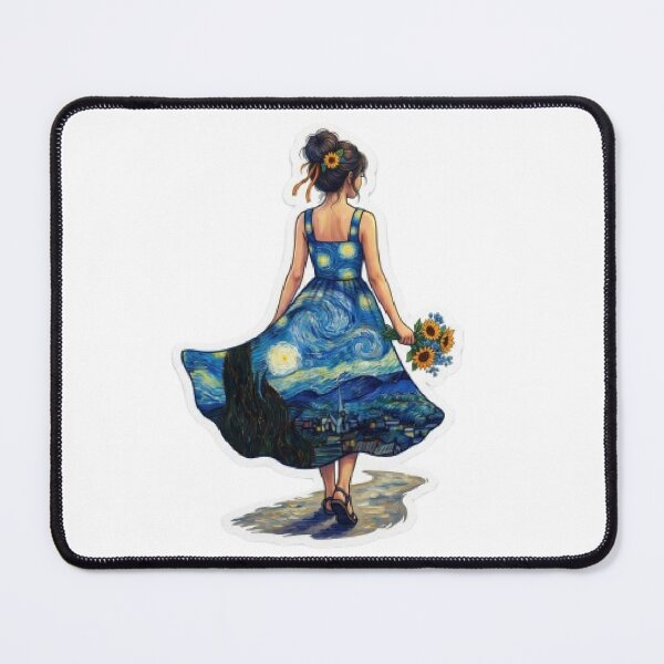 Item preview, Vincent Van Gogh Starry Night Painting Outfit Fashion Dress Met Gala Girl Sunflower Art Artist Museam designed and sold by SamiraArts.