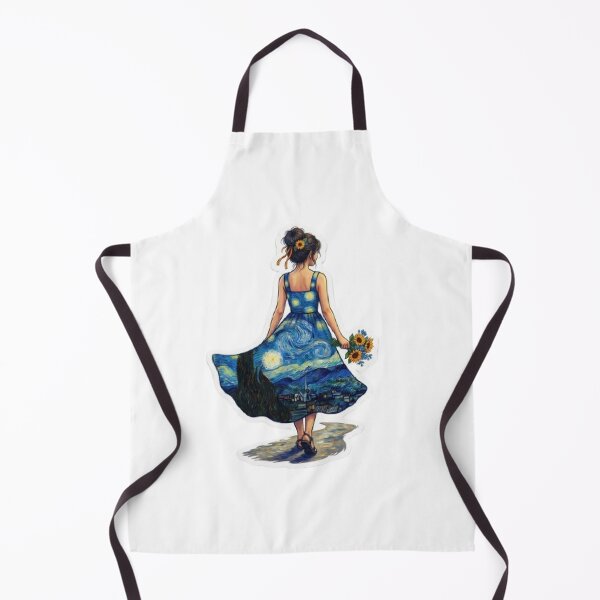 Item preview, Vincent Van Gogh Starry Night Painting Outfit Fashion Dress Met Gala Girl Sunflower Art Artist Museam designed and sold by SamiraArts.