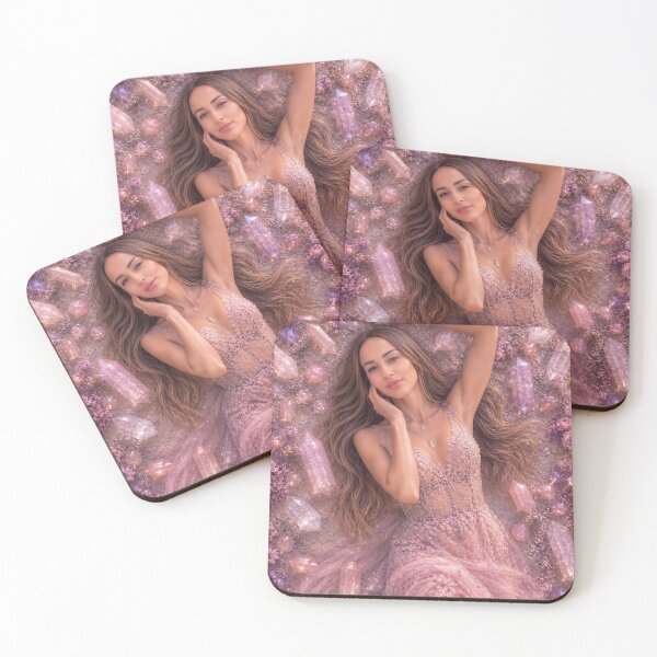 Item preview, Manifestation Goddess in the Crystal Sea - Rose Quartz Fantasy Artwork designed and sold by butterfLydii.