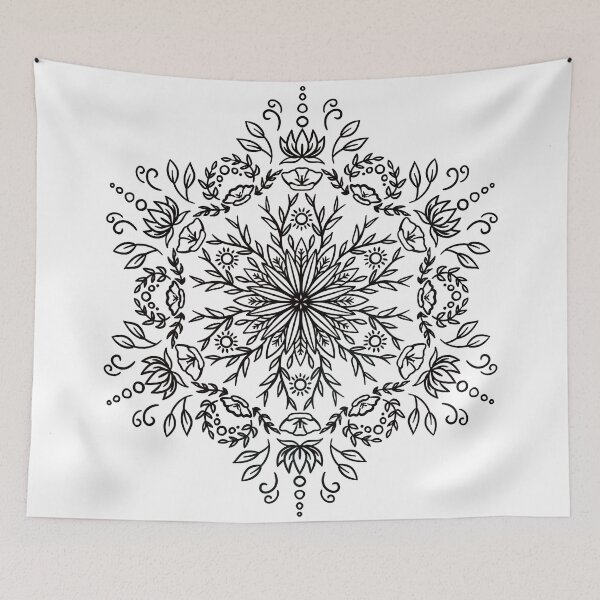 Item preview, Spring Blossom Mandala - Black designed and sold by halconiandesign.