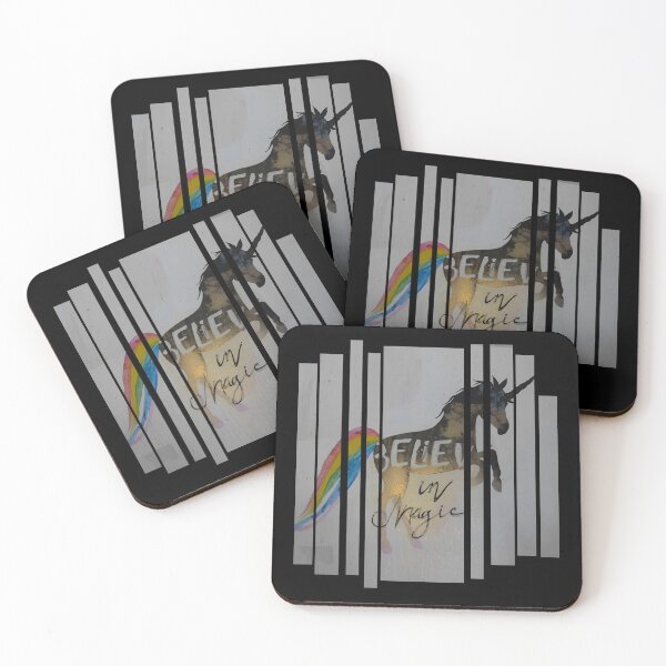 Item preview, Unicorn silhouette with rainbow. Believe in Magic 4 designed and sold by Neon G.