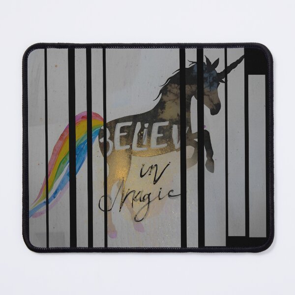 Item preview, Unicorn silhouette with rainbow. Believe in Magic 4 designed and sold by Neon G.