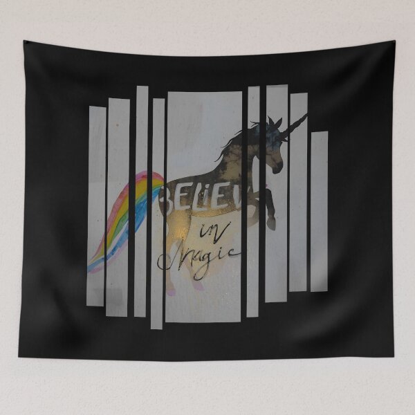 Item preview, Unicorn silhouette with rainbow. Believe in Magic 4 designed and sold by Neon G.