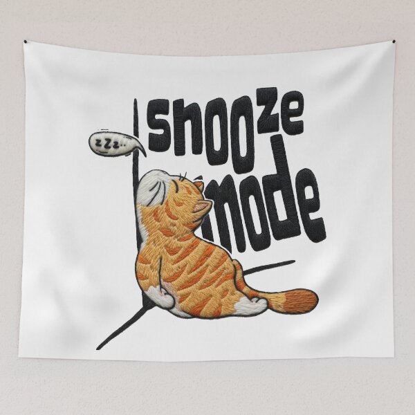 Item preview, Snooze mode cat Embroidery designed and sold by LiuTiuuu.