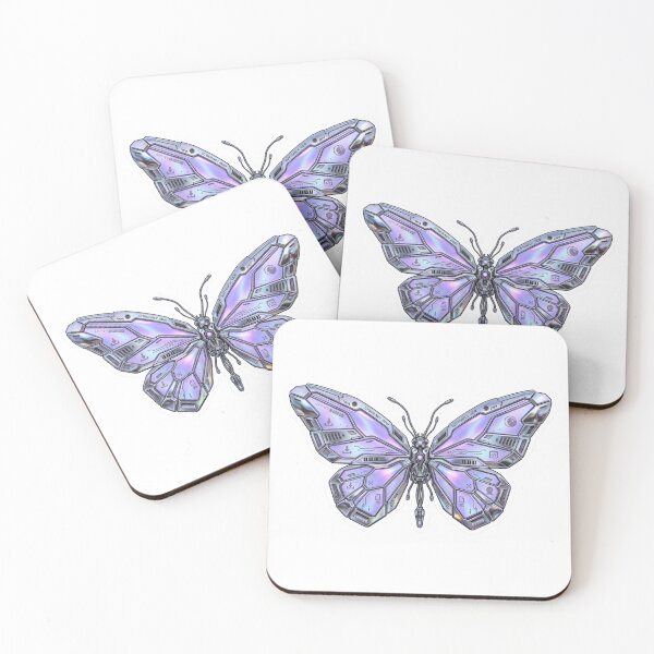 Item preview, Aesthetic Purple Tech Butterfly - Cyberpunk Butterfly Art designed and sold by JeevanStickers.