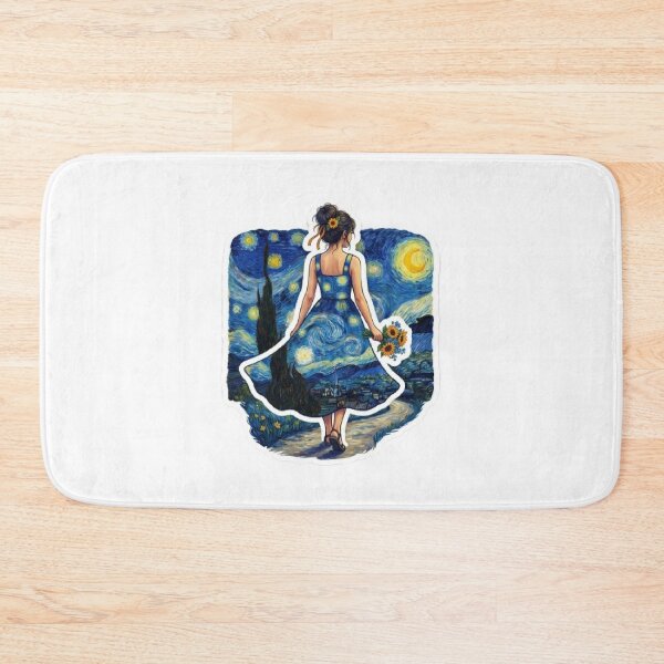 Item preview, Vincent Van Gogh Starry Night Painting Outfit Fashion Dress Met Gala Girl Sunflower Art Artist Museam designed and sold by SamiraArts.