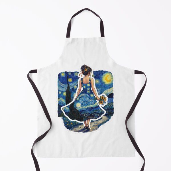 Item preview, Vincent Van Gogh Starry Night Painting Outfit Fashion Dress Met Gala Girl Sunflower Art Artist Museam designed and sold by SamiraArts.