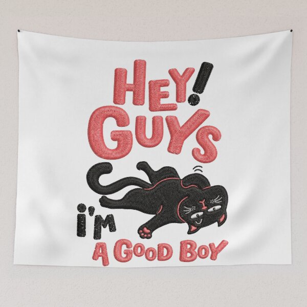 Item preview, Hey guys i'm a good boy Cat Embroidery designed and sold by LiuTiuuu.
