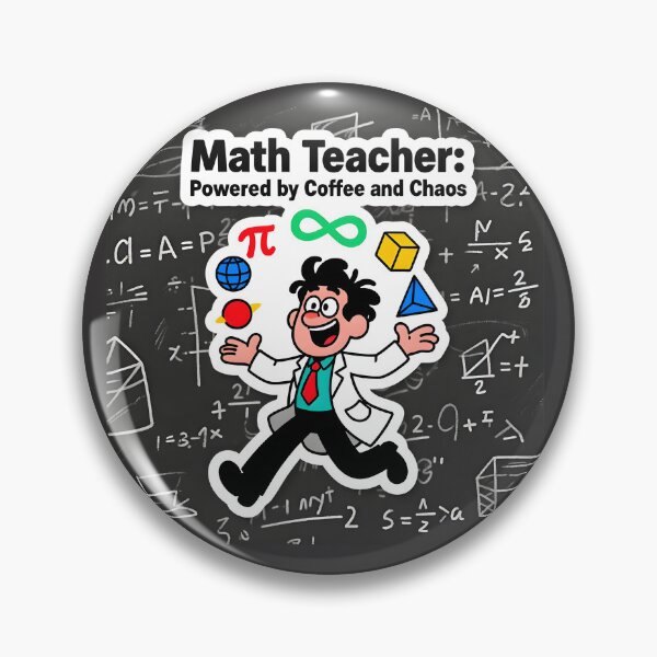 Item preview, Funny Math Teacher Sticker - Powered by Coffee & Chaos Gift designed and sold by Vajid Designs .