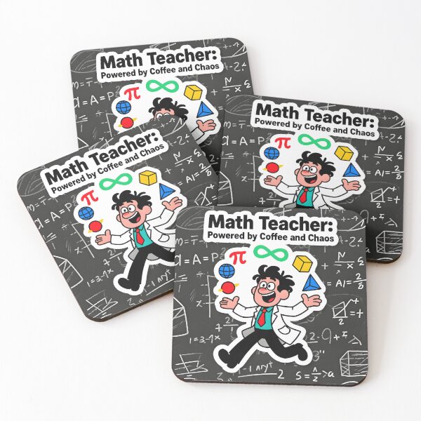 Item preview, Funny Math Teacher Sticker - Powered by Coffee & Chaos Gift designed and sold by Vajid Designs .