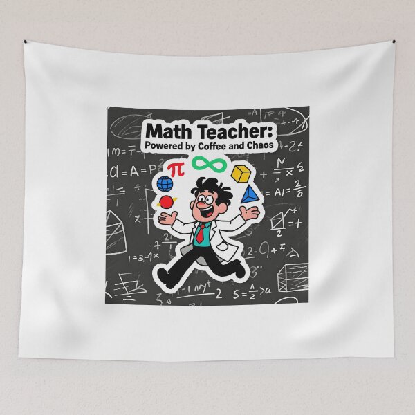Item preview, Funny Math Teacher Sticker - Powered by Coffee & Chaos Gift designed and sold by Vajid Designs .