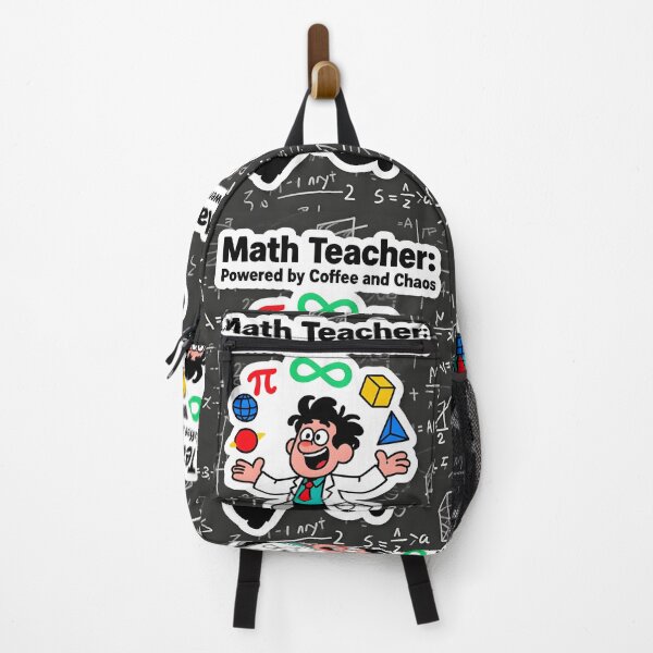 Item preview, Funny Math Teacher Sticker - Powered by Coffee & Chaos Gift designed and sold by Vajid Designs .
