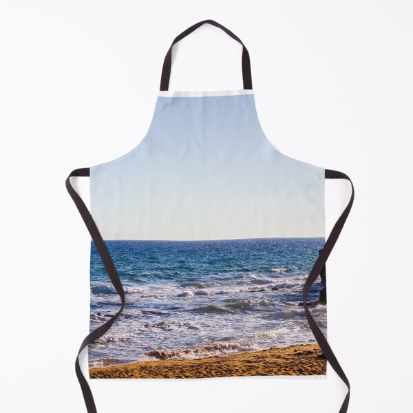 Item preview, Sunlit Rocky Coastline With Waves Crashing On Sandy Beach At Late Afternoon Horizon designed and sold by Nmallia.