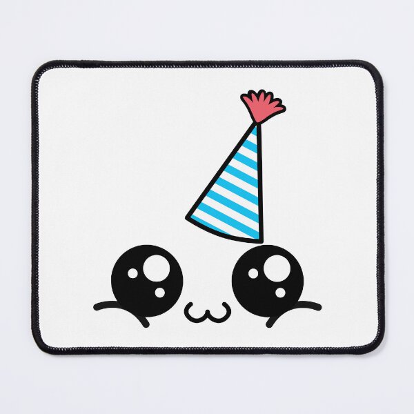 Item preview, Cute kawaii happy owo face with birthday hat designed and sold by BlushyPrint.