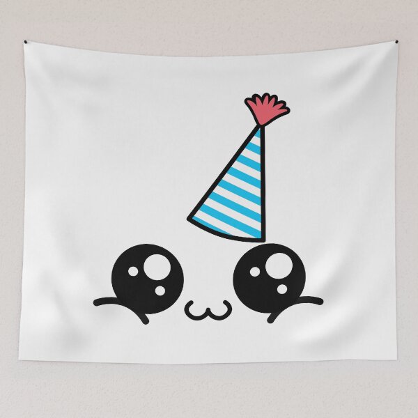 Item preview, Cute kawaii happy owo face with birthday hat designed and sold by BlushyPrint.