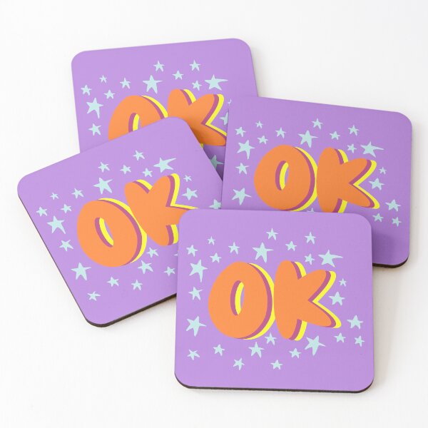 Item preview, Retro Electric Purple Groovy Stars OK Lettering designed and sold by nineFlorals.