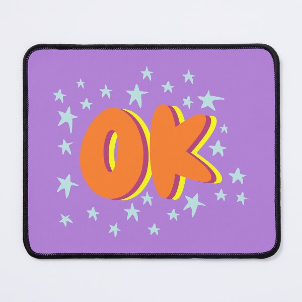 Item preview, Retro Electric Purple Groovy Stars OK Lettering designed and sold by nineFlorals.