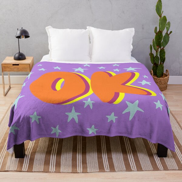 Item preview, Retro Electric Purple Groovy Stars OK Lettering designed and sold by nineFlorals.