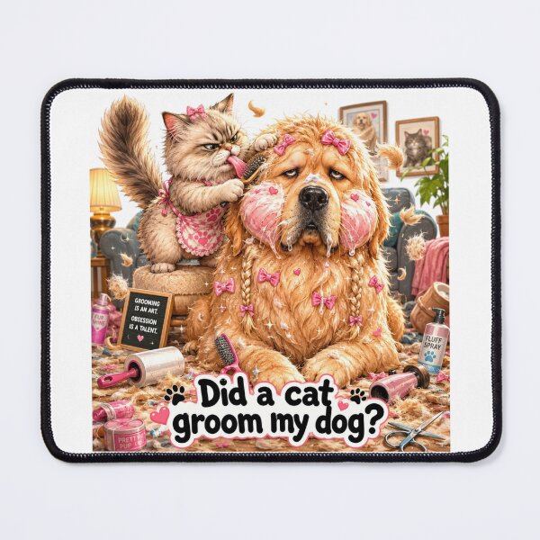Item preview, Did a Cat Groom My Dog? – Funny Overprotective Cat Meme Design designed and sold by MarekoraStudio.