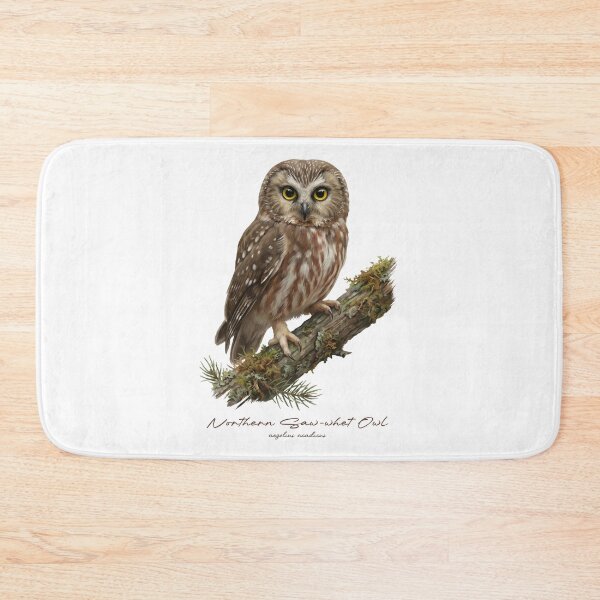 Item preview, Northern Saw-whet Owl on Mossy Branch designed and sold by Takeda-art.