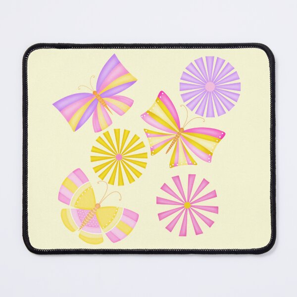 Item preview, Pink Yellow Purple Butterflies & Flowers designed and sold by NotPrettyinPink.