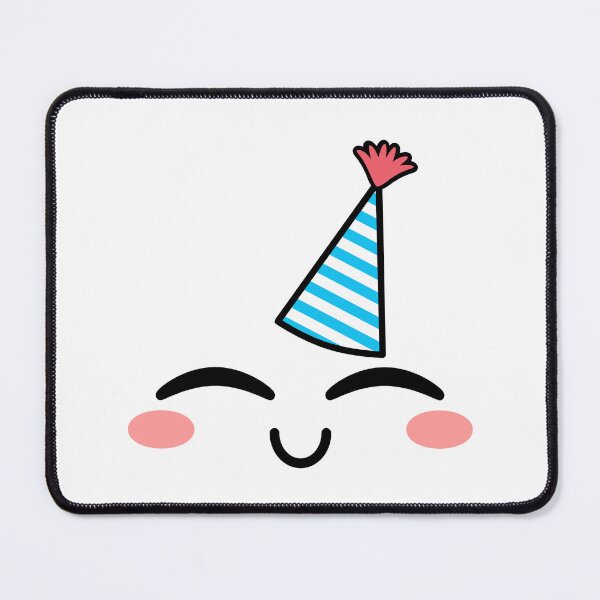 Item preview, Cute kawaii blushing joyful face with birthday hat designed and sold by BlushyPrint.