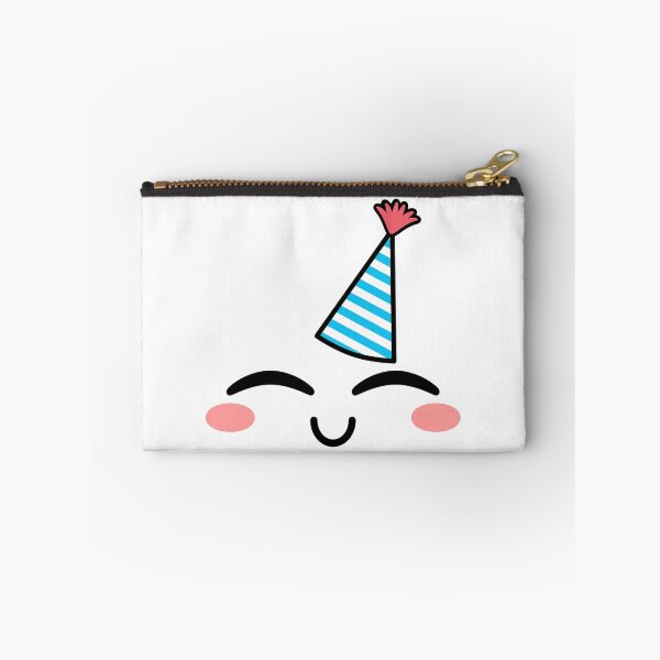 Item preview, Cute kawaii blushing joyful face with birthday hat designed and sold by BlushyPrint.